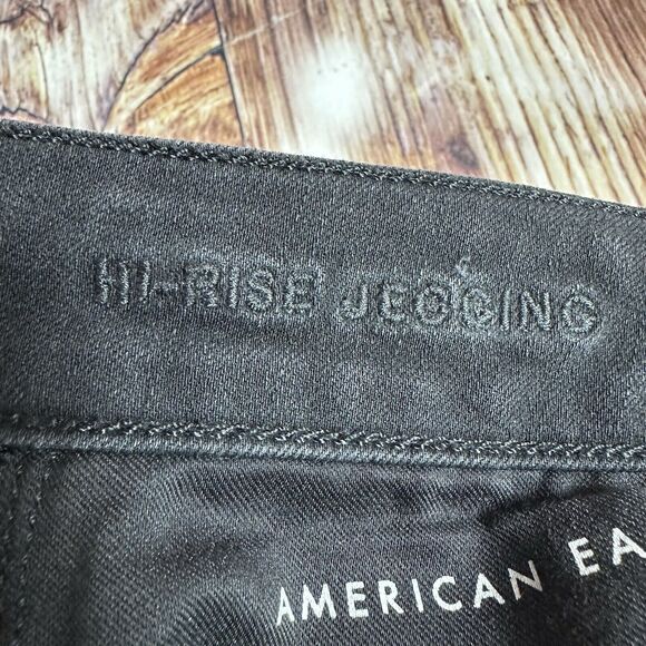 American Eagle HI RISE JEGGING Womens Size 4 Black Jeans Denim Pants 27x28 - Picture 10 of 12